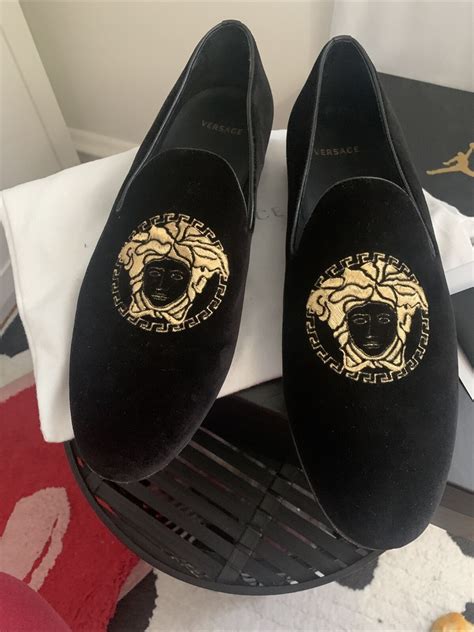 versace medusa velvet slippers ebay|Versace Medusa Slippers .